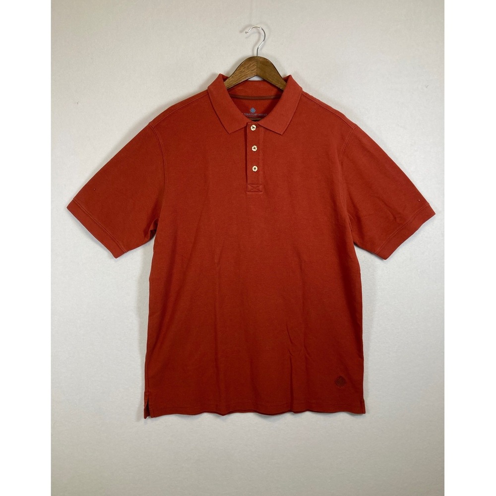Rugged Earthy The‎ Territory Ahead Mens LT Rust Orange Cotton Pique Polo Shirt